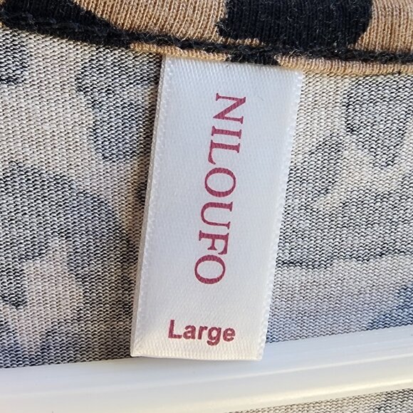 Niloufo Brown Leopard Print Sleeveless Stretchy Midi Sundress Size Large - Picture 7 of 14